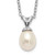 Sterling Silver Madi K Rhodium-plated 6-7mm White Rice Freshwater Cultured Pearl 14 inch Necklace