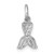 Sterling Silver Madi K Rhodium-plated Enameled Mermaid Tail Childrens Pendant