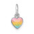 Sterling Silver Madi K Rhodium-plated Enameled Pastel Rainbow Heart Childrens Pendant
