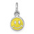 Sterling Silver Madi K Rhodium-plated Enameled Yellow Smiley Face Childrens Pendant