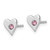 Sterling Silver Madi K Rhodium-plated Pink Crystal Heart Childrens Post Earrings