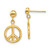 14K 3-D Polished Peace Symbol Dangle Earrings