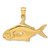 14K 3-D Polished Pompano Fish Charm