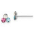 Sterling Silver Madi K Rhodium-plated Polished Pink, Blue & White Crystal Children's Post Earrings