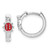 Sterling Silver Madi K Rhodium-plated Polished Red Enameled Ladybug Round Hoop Earrings
