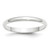10k White Gold 2.5mm Lightweight Half Round Wedding Band Size 9