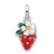 Sterling Silver Multi-color Enamel Flower & Strawberry Children's Pendant