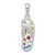 Sterling Silver Multi-Color Stellux Crystal Flip-flop Pendant