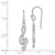 Sterling Silver Music Treble Clef Shepherd Hook Earrings