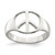 Sterling Silver Peace Sign Ring - QR-ED90A04E-1570