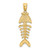 14K 3-D Polished/ Textured Fishbone Charm