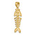 14K 3-D Polished/ Textured Fishbone Charm