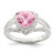 Sterling Silver Pink CZ Heart Ring - QR-C8F292BD-4049