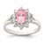Sterling Silver Pink Oval CZ Cluster Ring - QR-C835D18F-7117