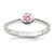 Sterling Silver Pink Round Bezel CZ Ring - QR-E1E5AD4B-6878