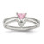 Sterling Silver Pink Trillion CZ and White CZ Ring Set - QR-685DE012-5719