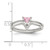 Sterling Silver Pink Trillion CZ and White CZ Ring Set - QR-685DE012-5719
