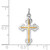 Sterling Silver Platinum-plated & 18k Gold-plated Cross Charm - QC-2FFC06BD-7848