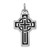 Sterling Silver Platinum-plated & Black Platinum Design Cross Pendant