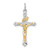Sterling Silver Platinum-plated & Gold Tone Crucifix Pendant