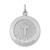 Sterling Silver Platinum-plated Brushed Confirmation Medal Pendant