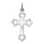 Sterling Silver Platinum-plated Budded Cross w/CZ Charm