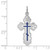 Sterling Silver Platinum-plated Eastern Orthodox Blue Enamel Cross Pendant