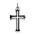 Sterling Silver Platinum-plated Enameled Cross Charm