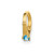 14K 3D Ring with Aqua CZ Charm