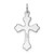 Sterling Silver Platinum-plated Green Enameled Budded Cross Charm