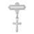 Sterling Silver Platinum-plated Polished CZ Cross Dangle Pin Brooch
