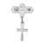Sterling Silver Platinum-plated Polished CZ Cross Dangle Pin Brooch