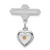 Sterling Silver Platinum-plated Polished Heart w/ Epoxy Mustard Seed Pin