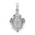 Sterling Silver Platinum-plated Polished Miraculous Blue CZ Pendant