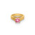 14K 3D Ring with Light Pink CZ Charm