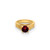 14K 3D Ring with Red CZ Charm