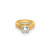 14K 3D Ring with White CZ Charm