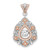 Sterling Silver Plat-plate Rose-tone Vibrant CZ Fancy Penda