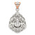 Sterling Silver Plat-plate Rose-tone Vibrant CZ Fancy Penda