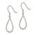 Sterling Silver Polished & D/C Teardrop Dangle Shepherd Hook Earrings