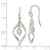 Sterling Silver Polished & Diamond-cut Twist w/Ball Center Dangle Earrings