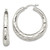 Sterling Silver Polished & Pebbled Round Hoop Earrings