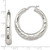 Sterling Silver Polished & Pebbled Round Hoop Earrings