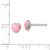 Sterling Silver Polished & Pink Enameled Heart Children's Post Earrings