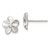Sterling Silver Polished & Satin CZ Flower Post Earrings