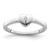 Sterling Silver Polished & Satin CZ Heart Children's Ring
