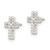 Sterling Silver Polished & Textured Latin Cross Post Earrings