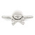Sterling Silver Polished & Textured Skull & Crossbones Ring - QR-98F331B7-2669