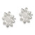 Sterling Silver Polished & Textured Sunflower Post Earrings