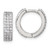Sterling Silver Polished 16x4.5mm 3-Row CZ Hinged Round Hoop Earrings
